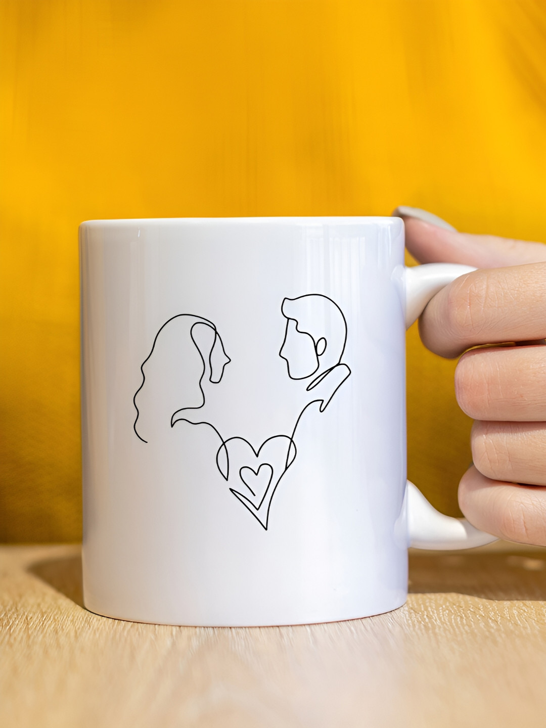 

The Decor Lane White Printed Ceramic Glossy Mug 325 ml