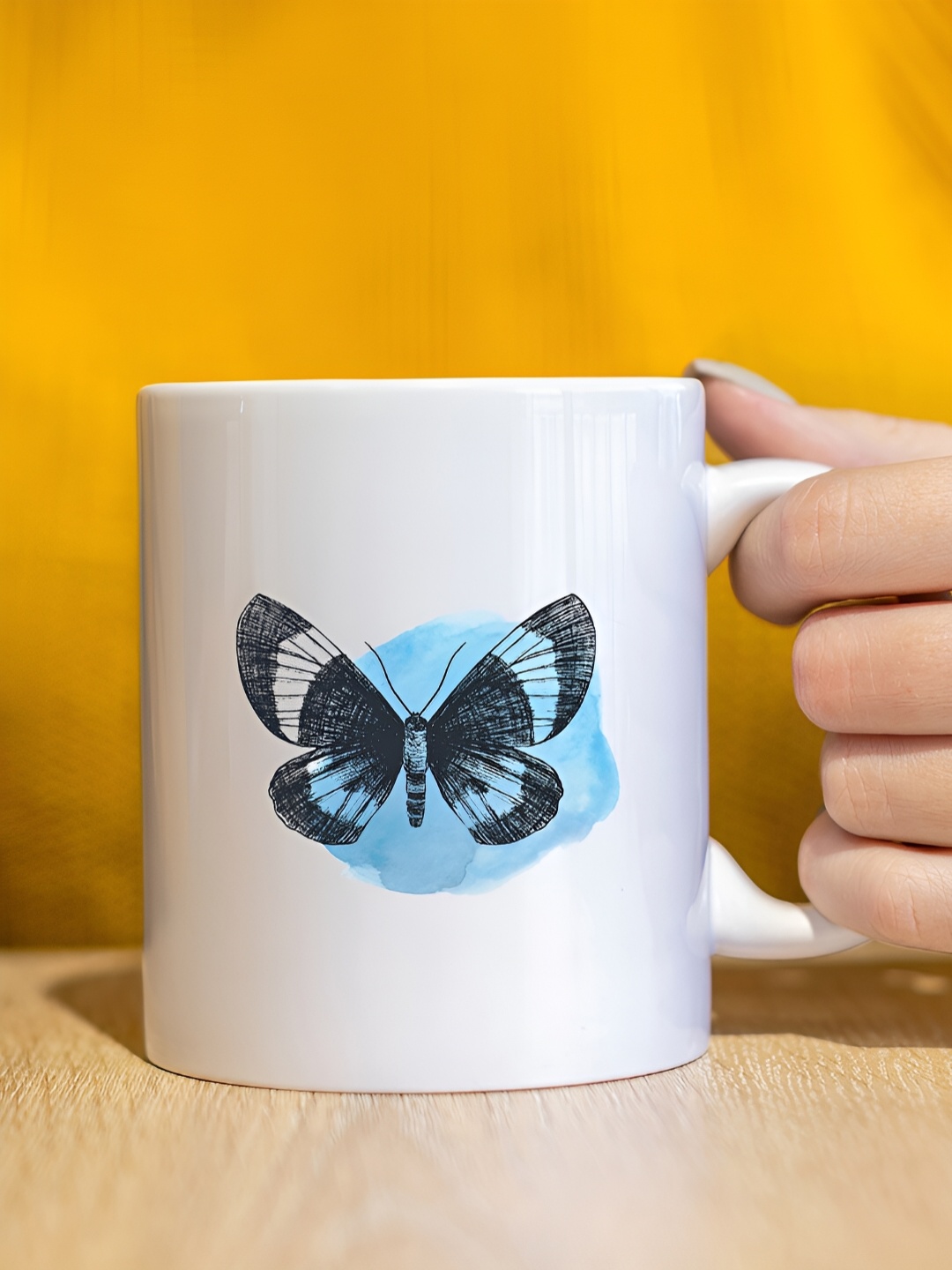 

The Decor Lane White Printed Ceramic Glossy Mug 325 ml