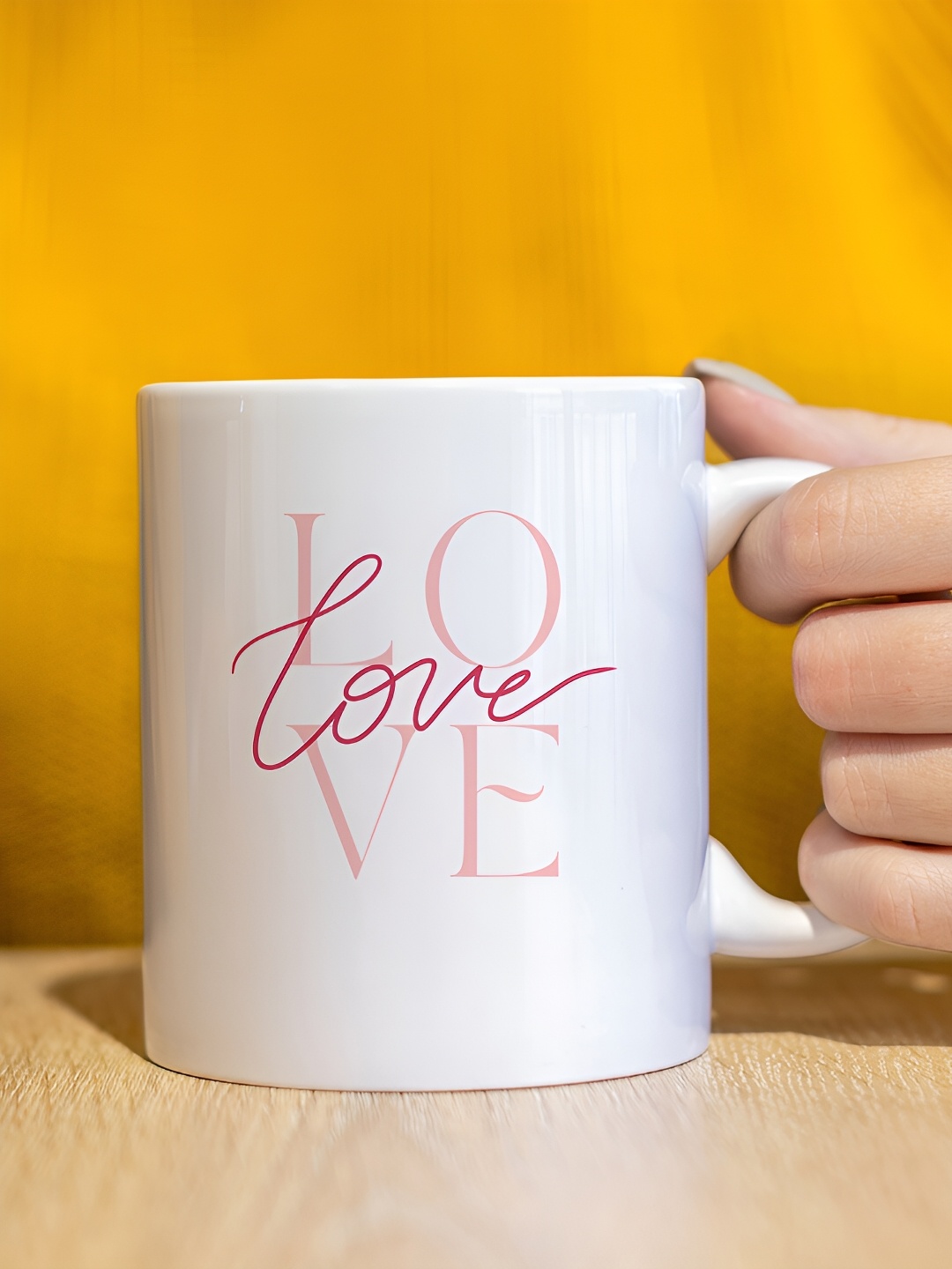 

The Decor Lane White Printed Ceramic Glossy Mug 325 ml