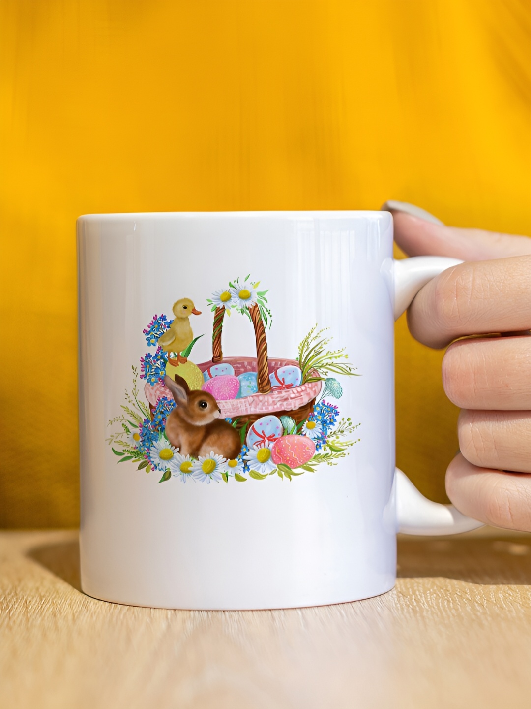 

The Decor Lane White Printed Ceramic Glossy Mug 325 ml
