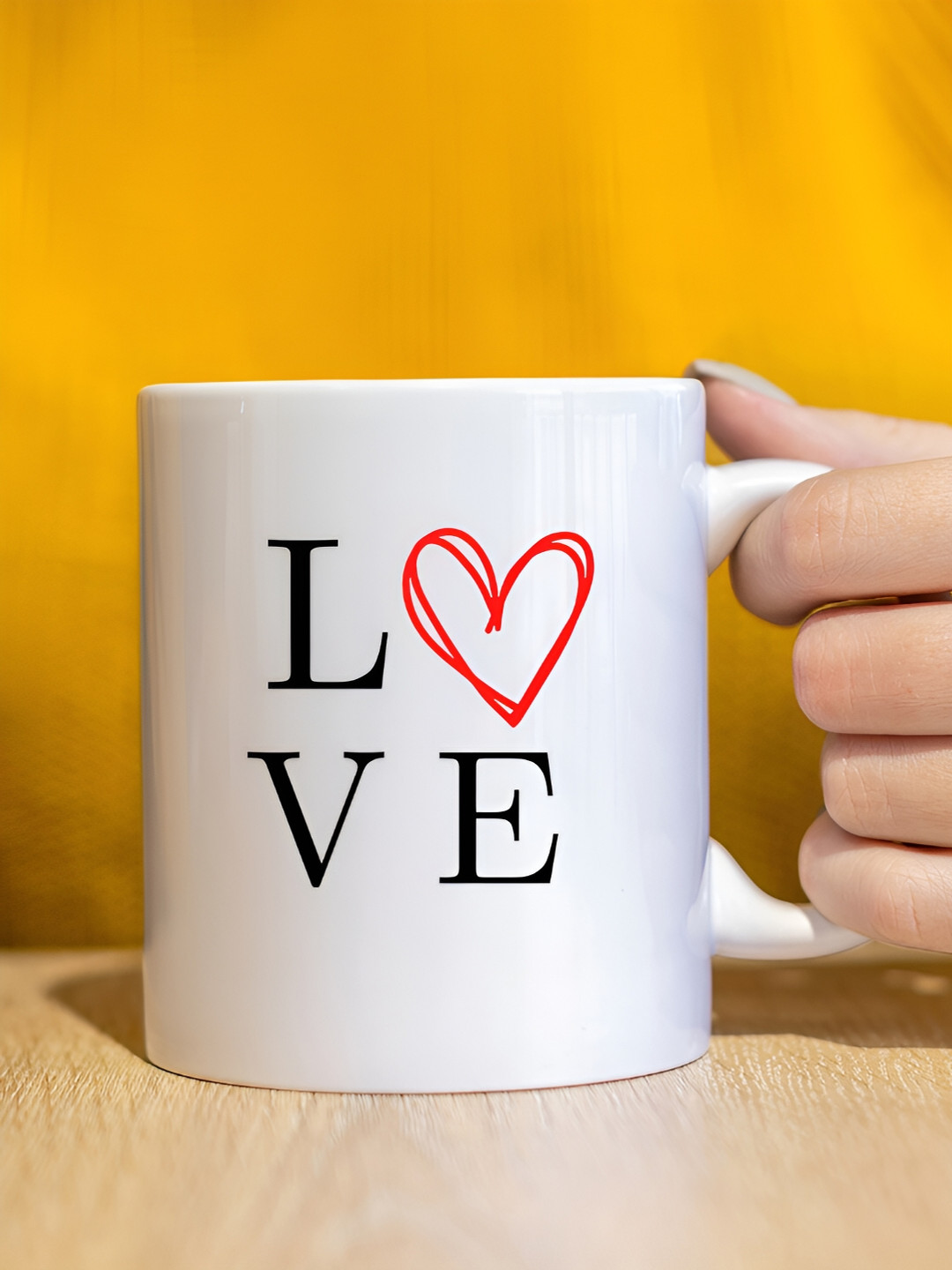 

The Decor Lane White Printed Ceramic Glossy Mug 325 ml