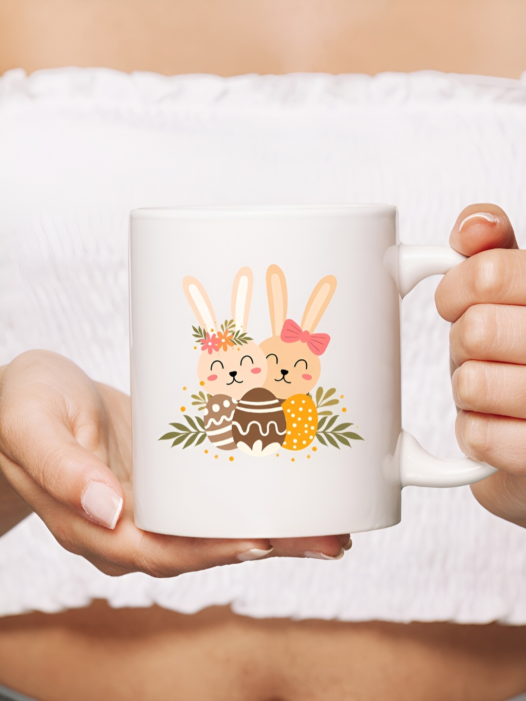 

The Decor Lane White Printed Ceramic Glossy Mugs