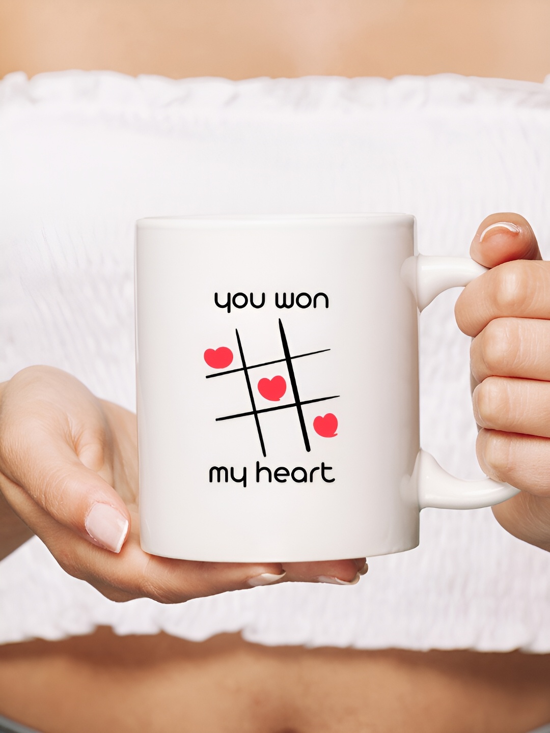 

The Decor Lane White Printed Ceramic Glossy Mugs