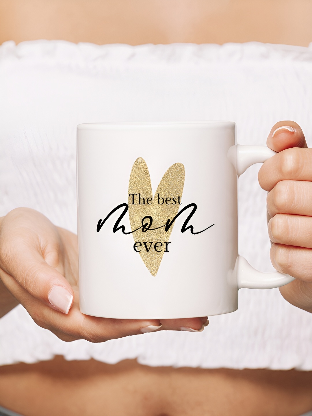 

The Decor Lane White Printed Ceramic Glossy Mug 325 ml