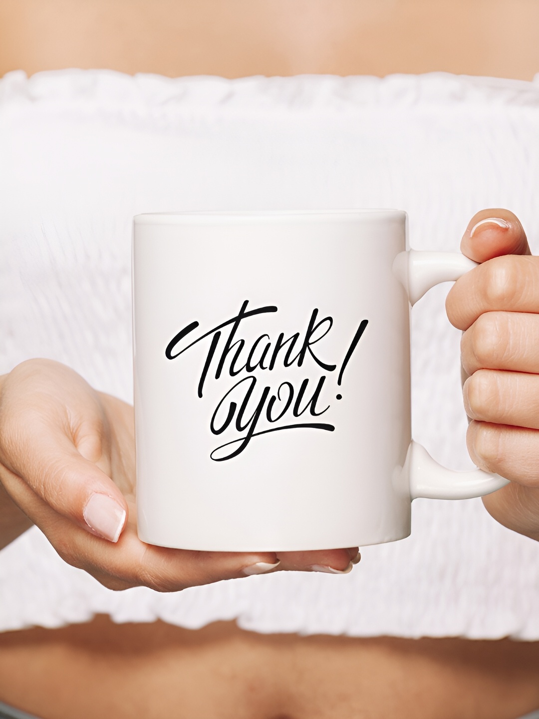 

The Decor Lane White Black Typography Printed Ceramic Glossy Mug 325 ml