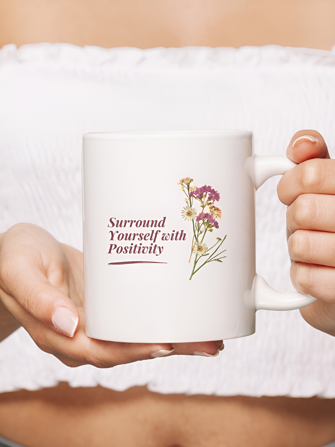 

The Decor Lane White Printed Ceramic Glossy Mugs