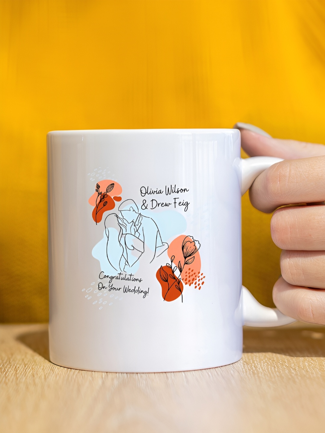 

The Decor Lane White & Brown Printed Ceramic Glossy Mug 325 ml