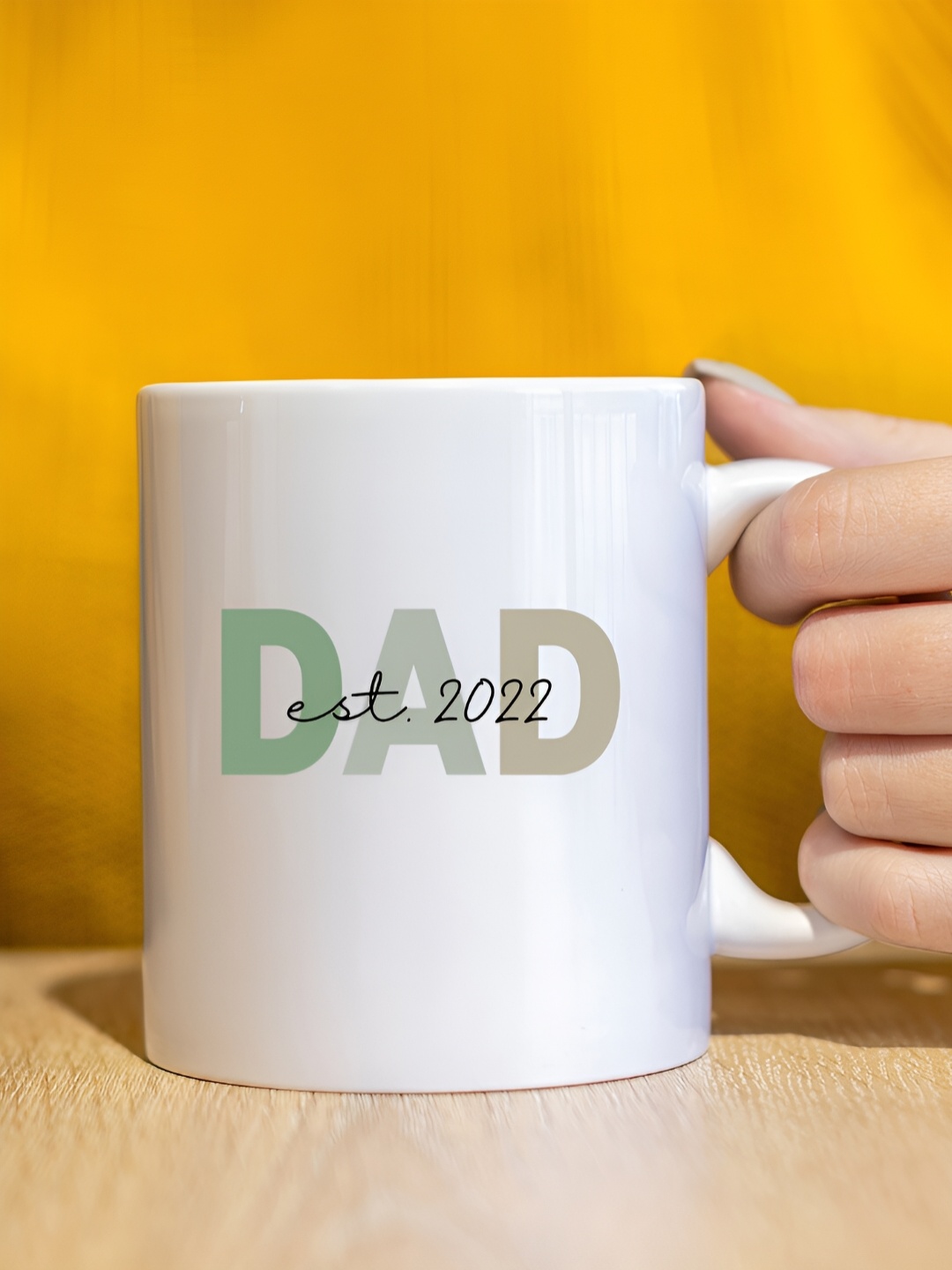 

The Decor Lane White Green Typography Printed Ceramic Glossy Mug 325 ml