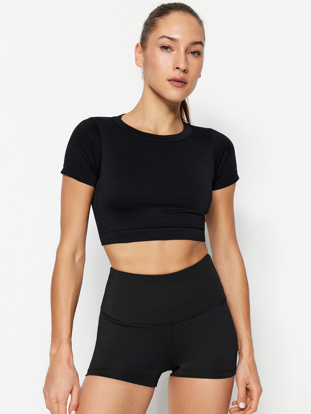 

Trendyol Women Skinny Fit Cycling Sports Shorts, Black
