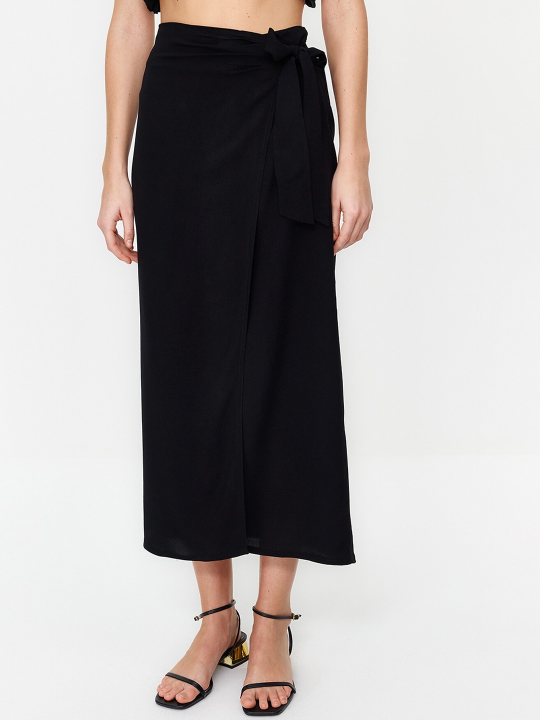 

Trendyol Midi Wrap Skirt, Black