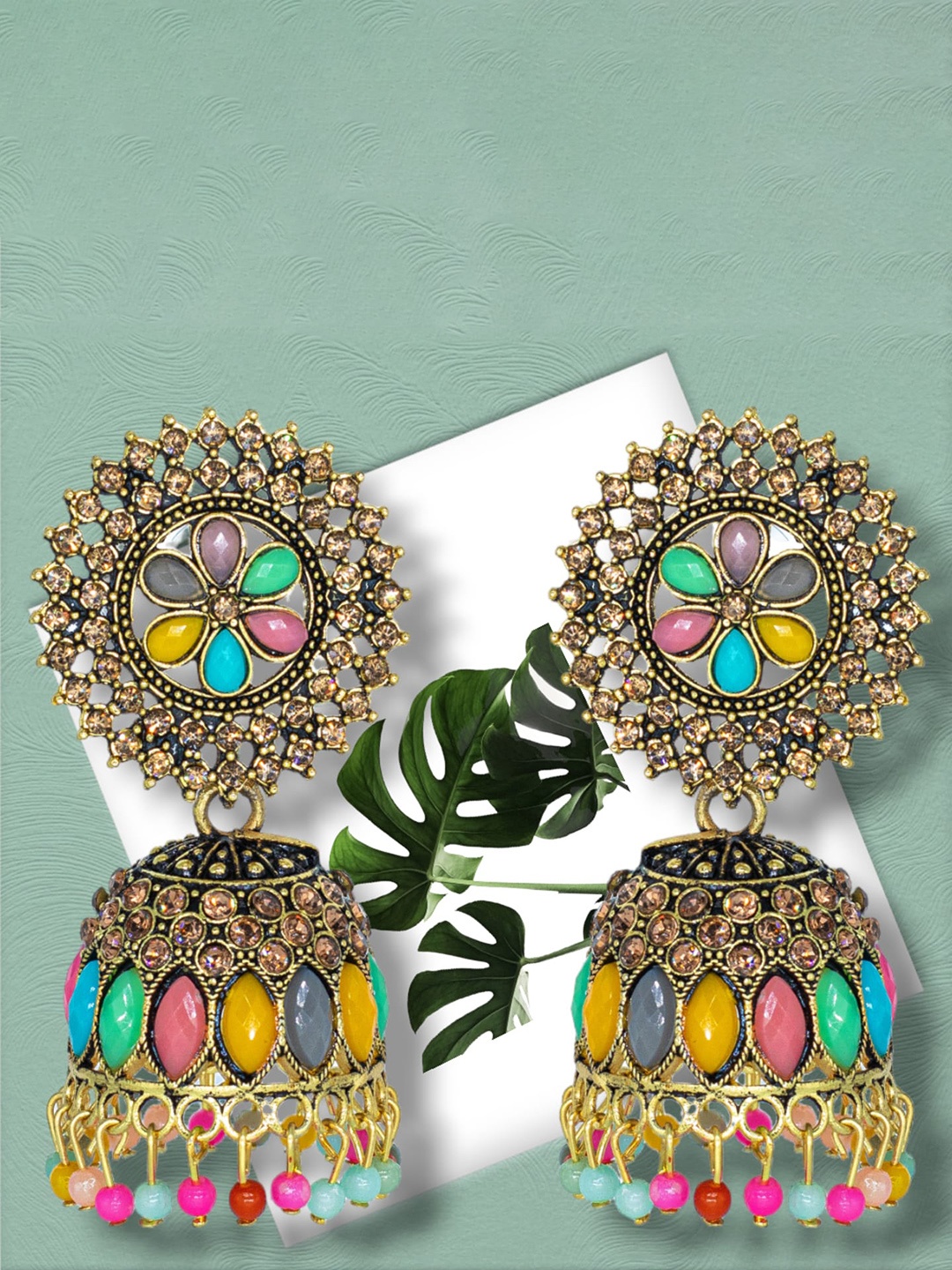 

Manikya Gold-Plated Dome Shaped Jhumkas