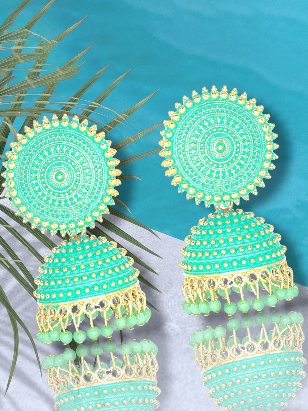 

Manikya Gold-Plated Dome Shaped Jhumkas