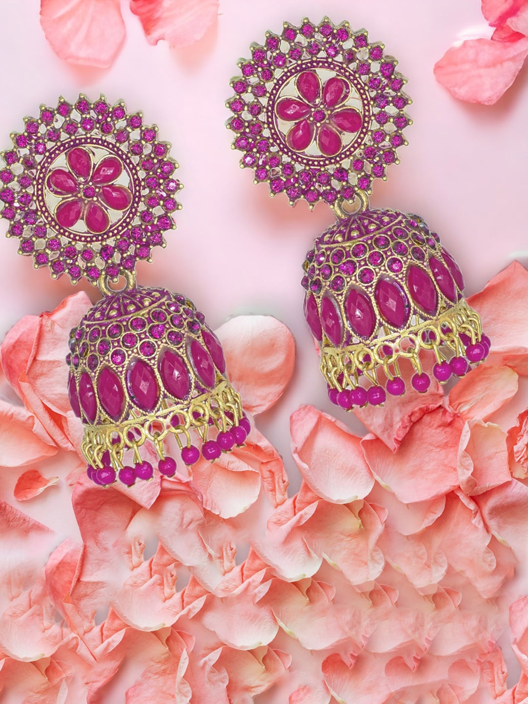 

Manikya Gold-Plated Dome Shaped Jhumkas