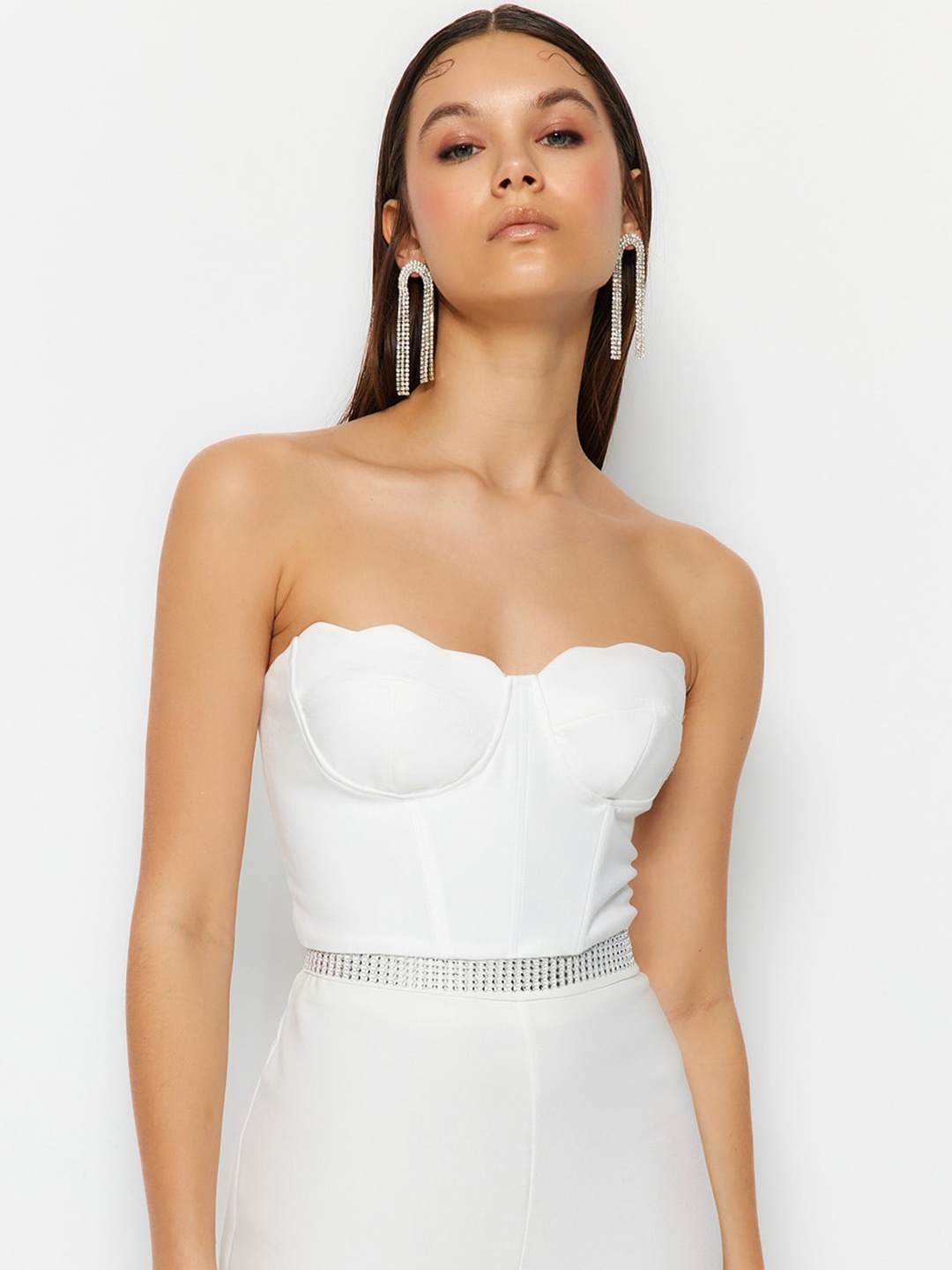 

Trendyol Strapless Tube Crop Top, White