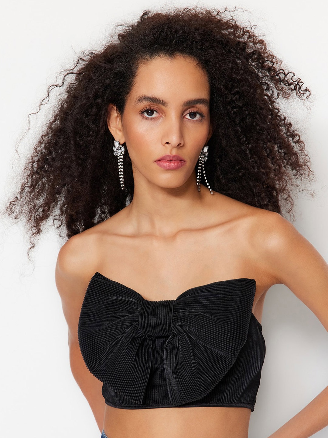 

Trendyol Strapless Tube Crop Top, Black