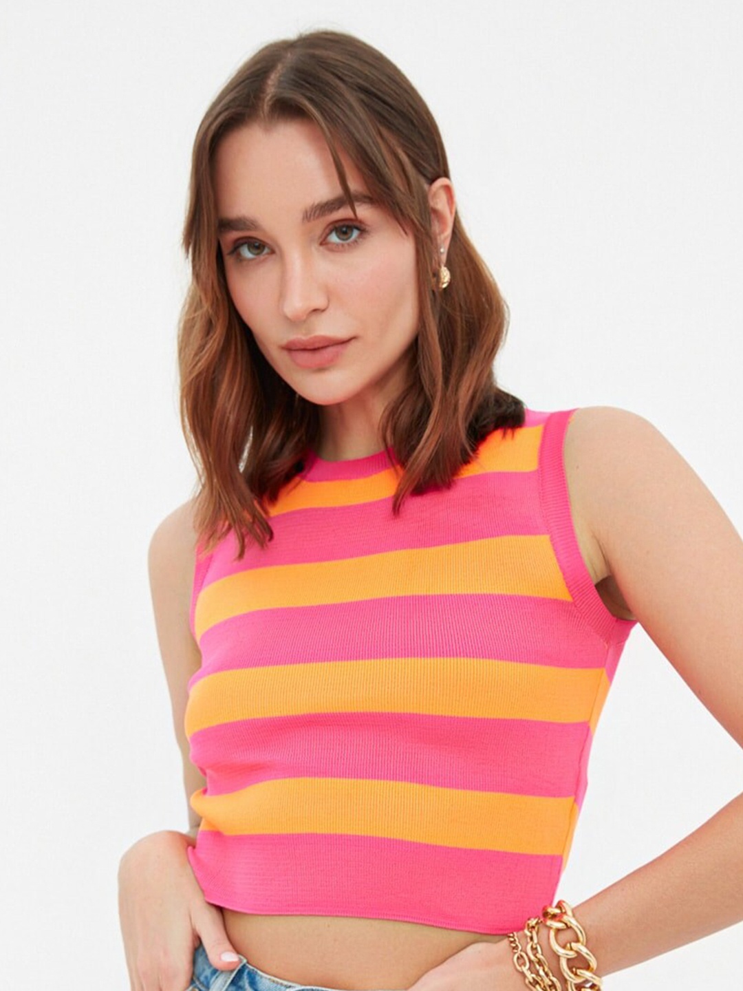 

Trendyol Striped Sleeveless Top, Fuchsia