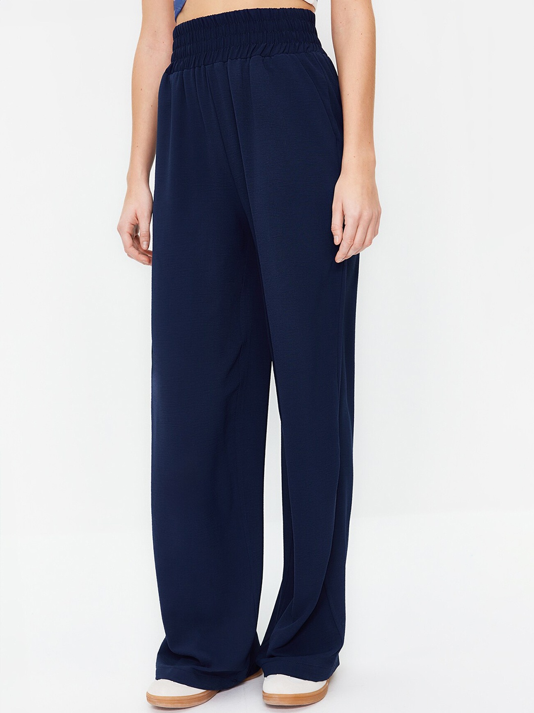 

Trendyol Women Parallel Trousers, Navy blue