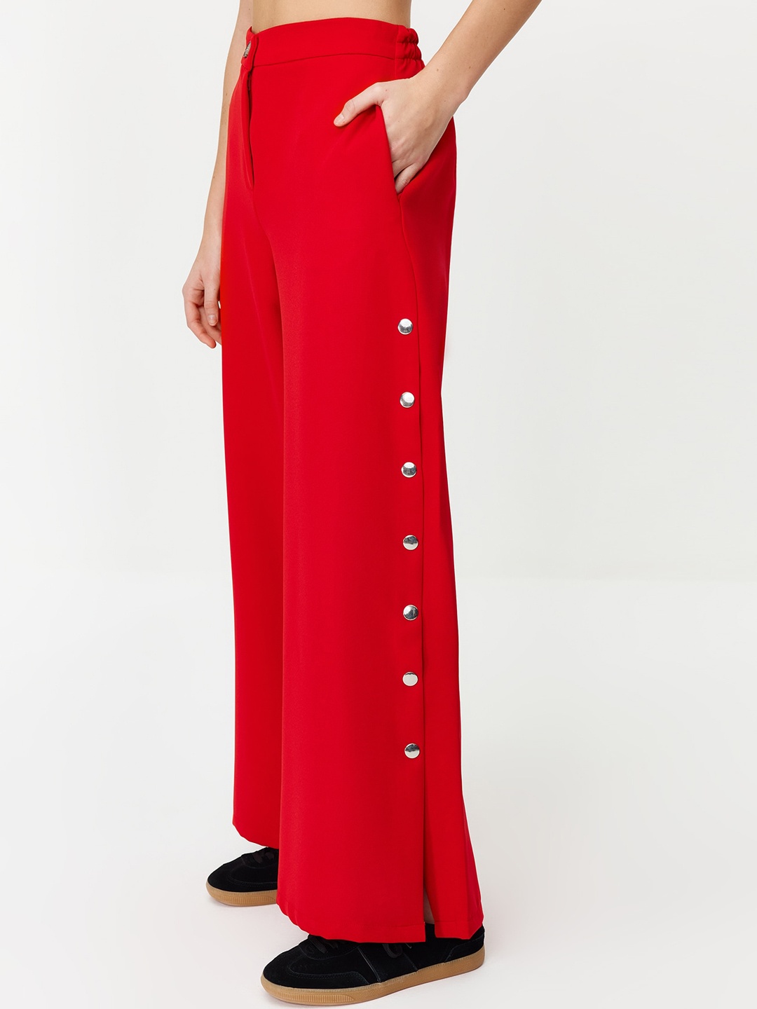 

Trendyol Women Parallel Trousers, Red