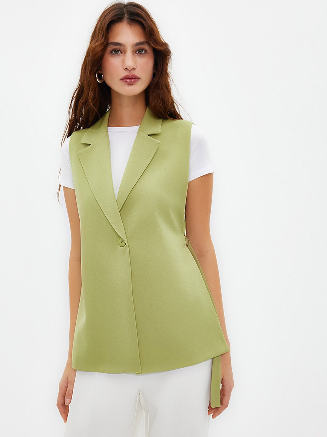 

Trendyol Shawl Collar Slim-Fit Waistcoat, Green