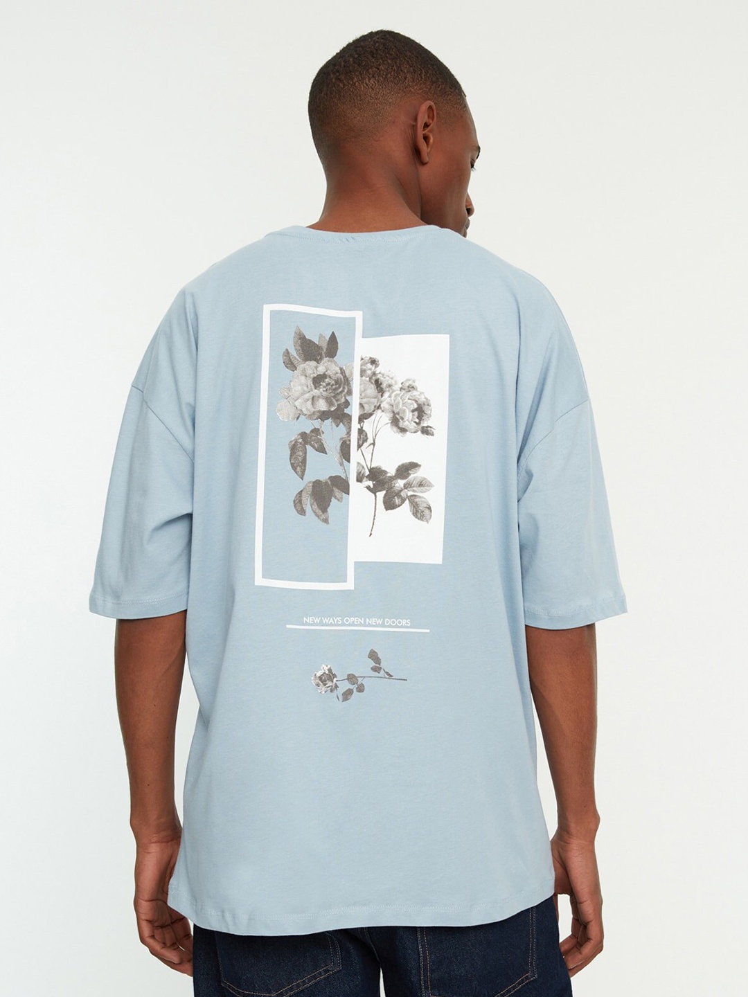 

Trendyol Graphic Printed Pure Cotton T-shirt, Blue