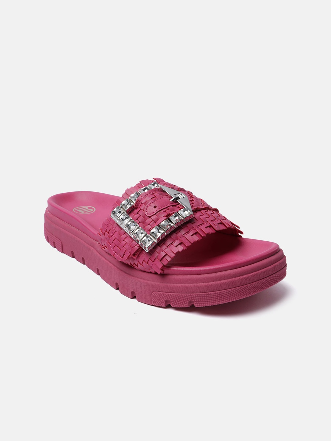 

BAGATT Dalia Evo Textured Buckle Detailed Flatform Heels, Pink