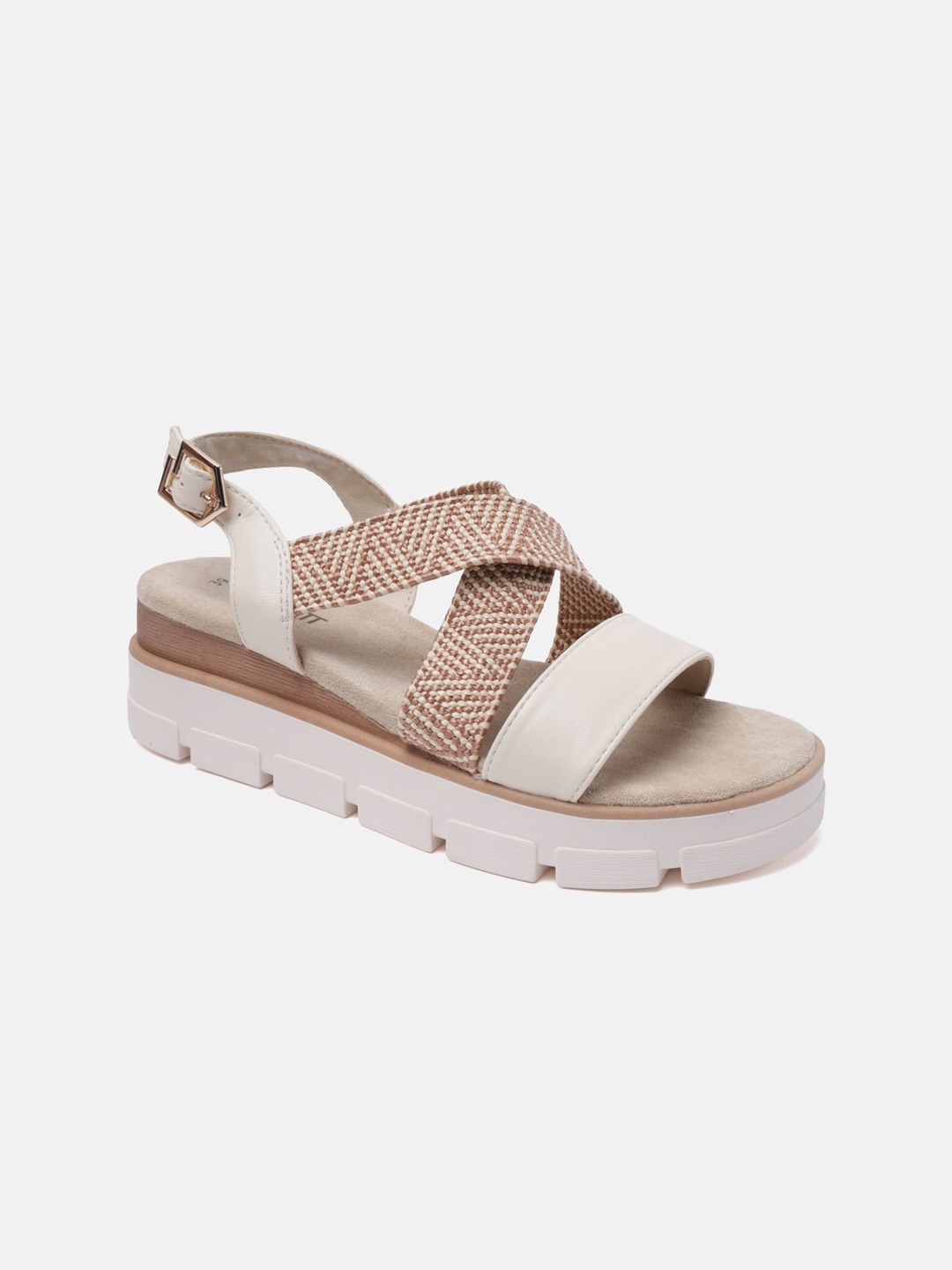 

BAGATT Mariella Printed Strappy Wedge Heels, Beige