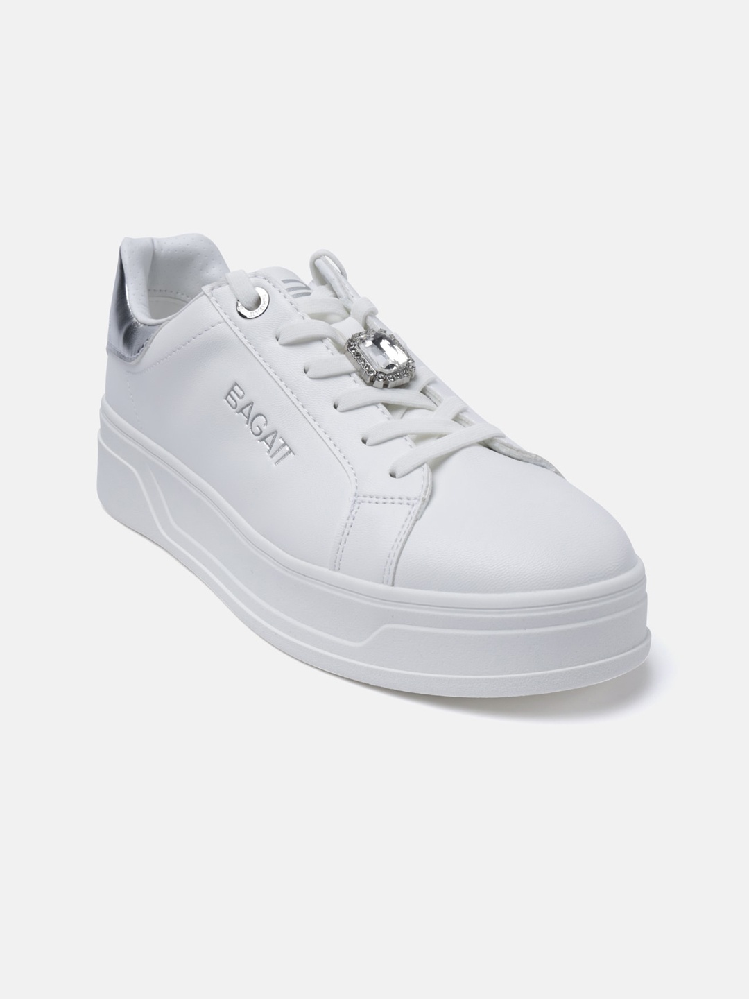 

BAGATT Piper Evo Women Round Toe Heeled Sneakers, White