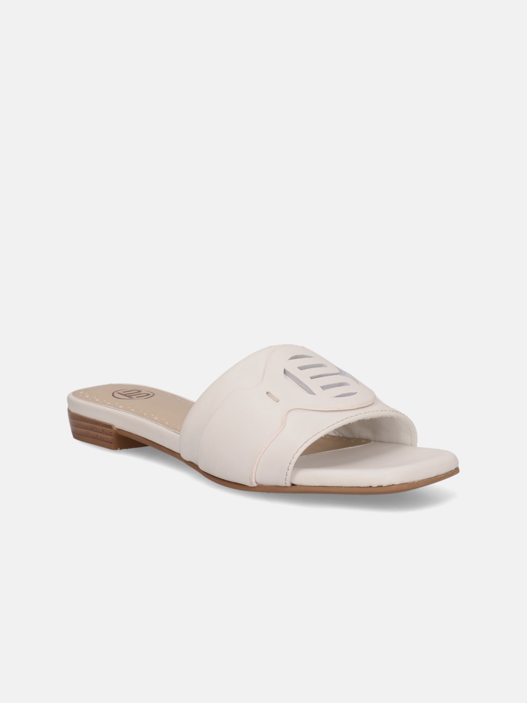 

BAGATT Mala Textured Leather Open Toe Flats, White