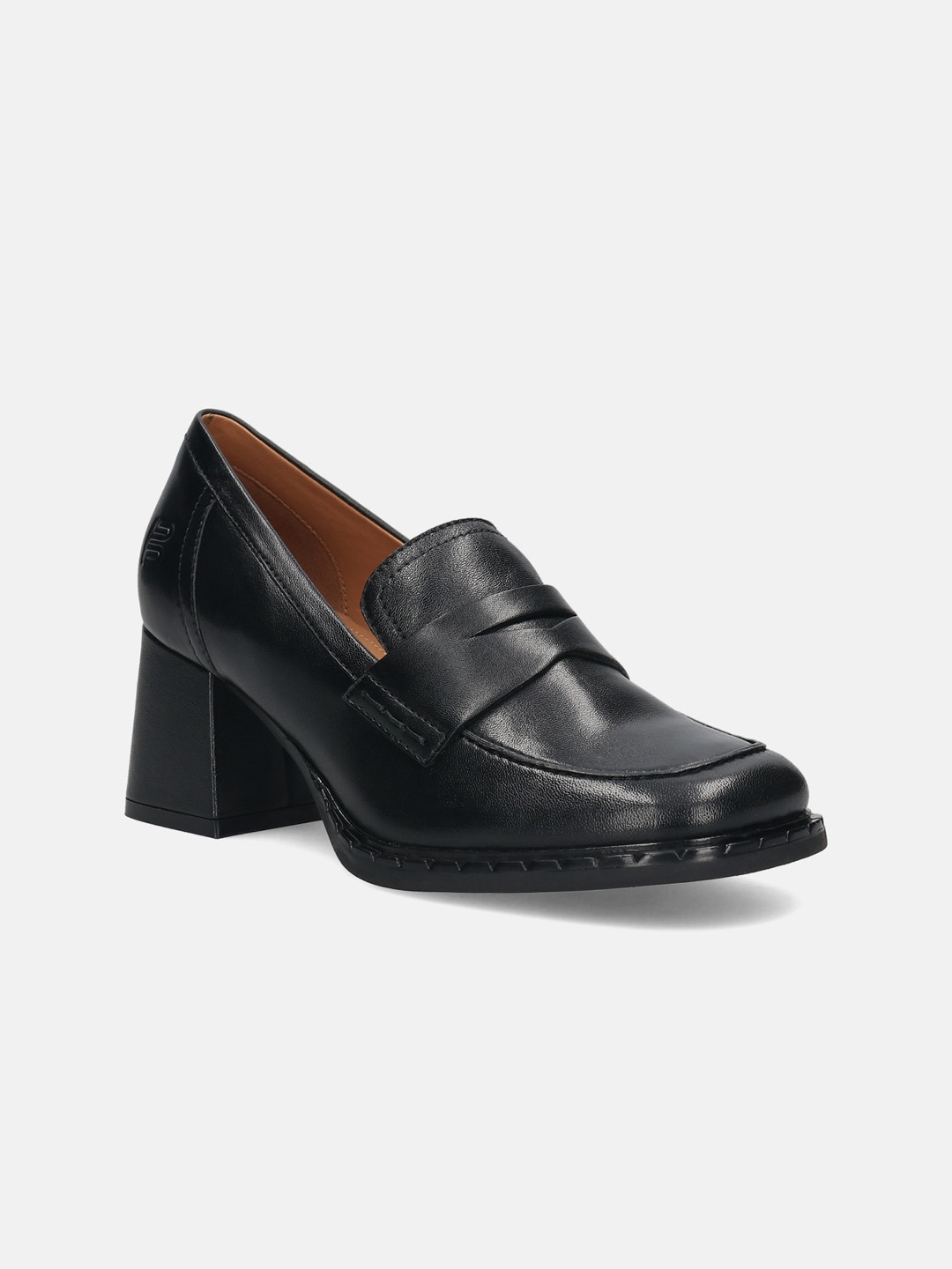 

BAGATT Scala Textured Leather Block Heeled Pumps, Black