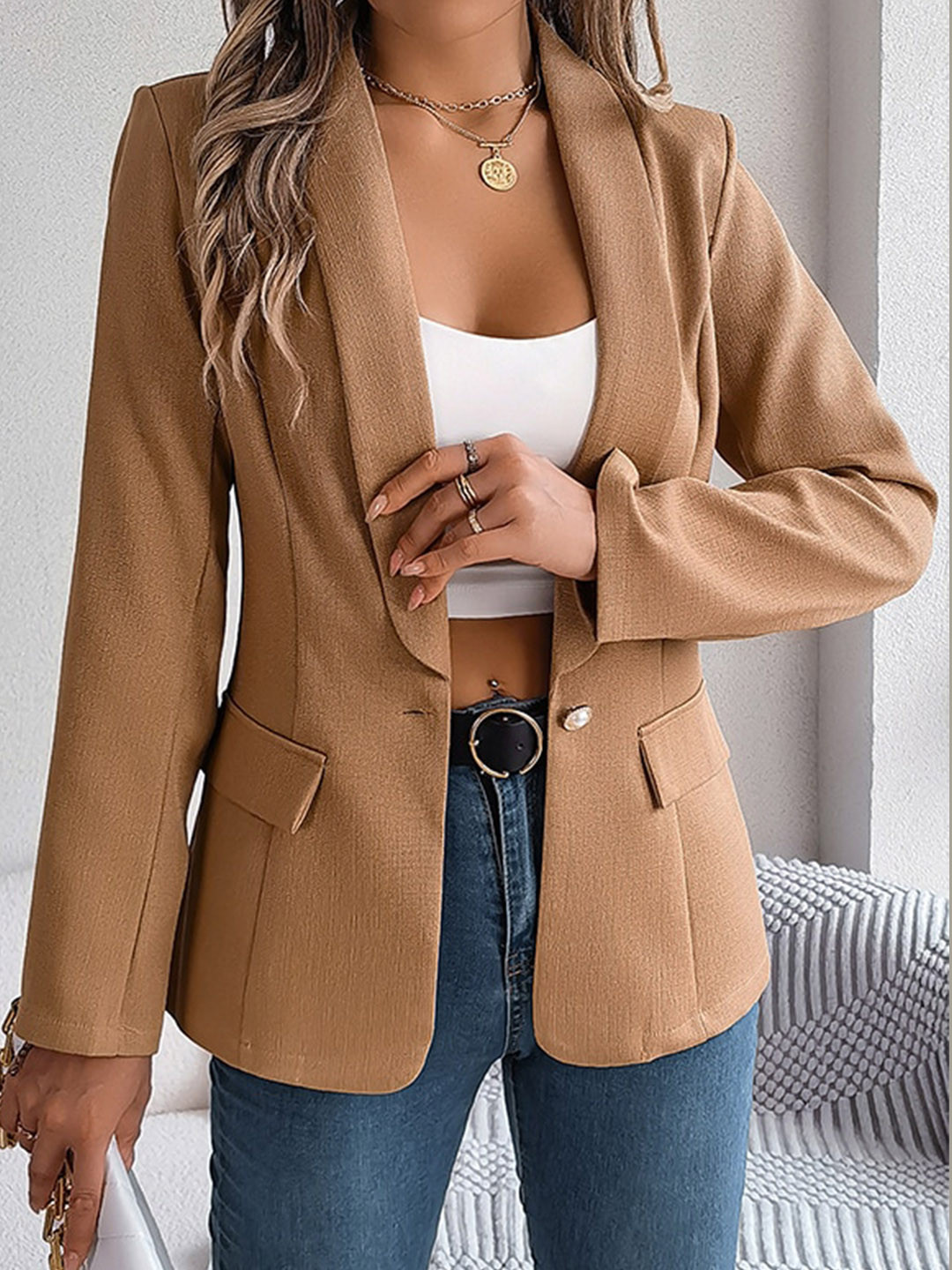 

StyleCast Brown Insulator Tailored Jacket