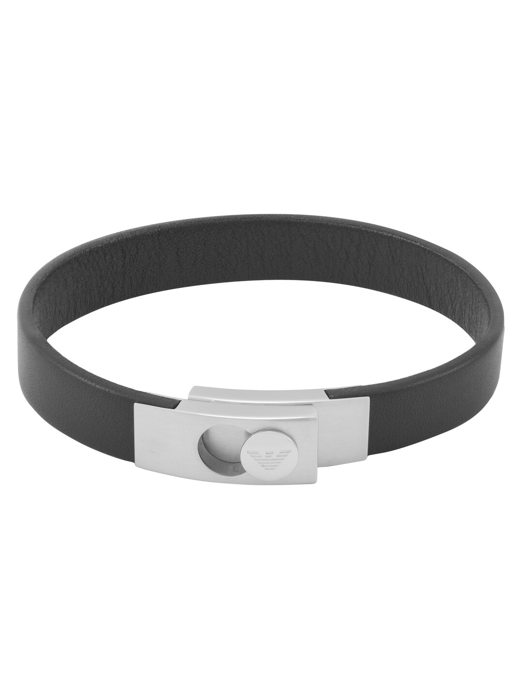 

Emporio Armani Men Leather Wraparound Bracelet, Black