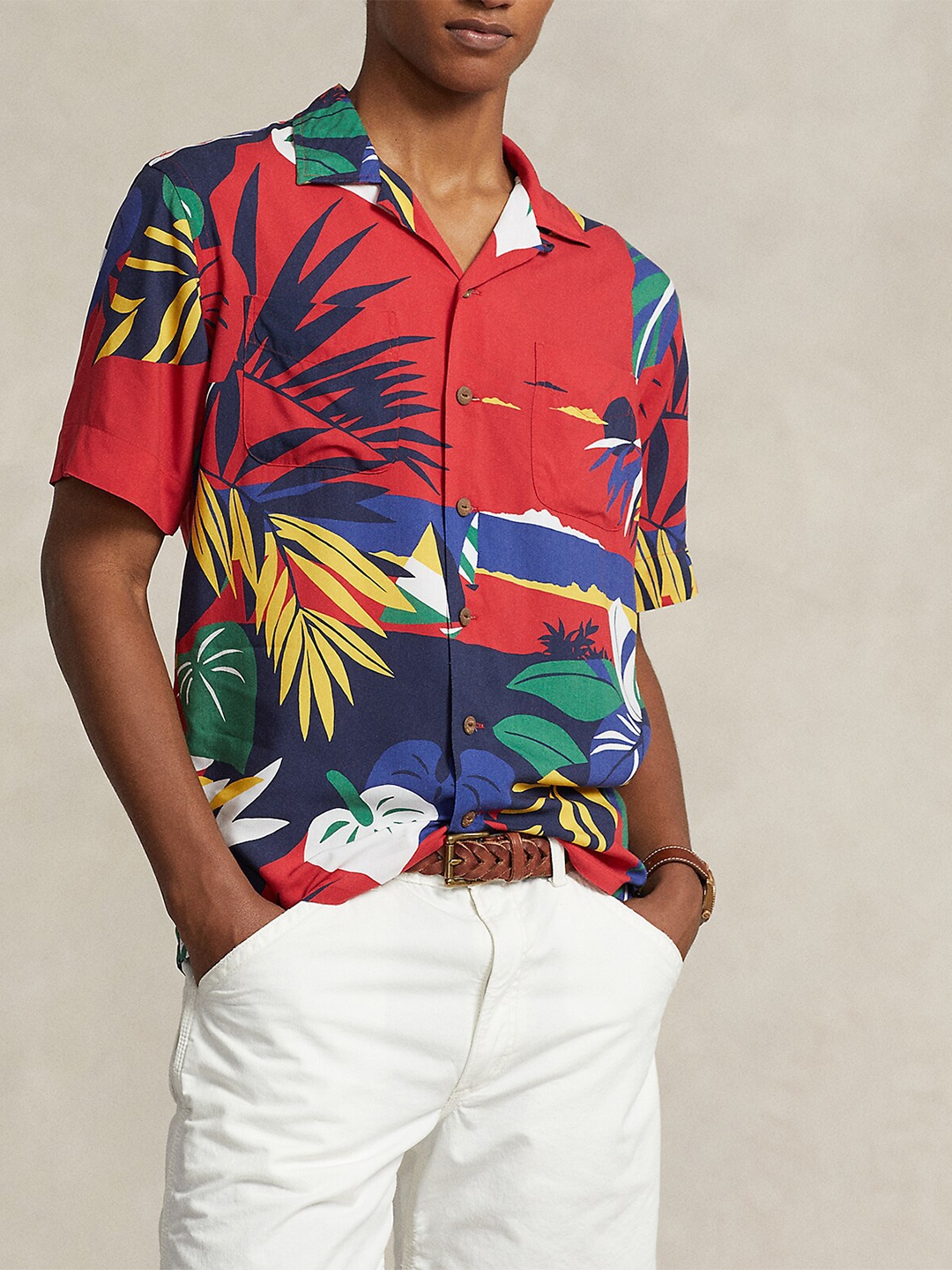 

Polo Ralph Lauren Men Tropical Opaque Printed Casual Shirt, Red