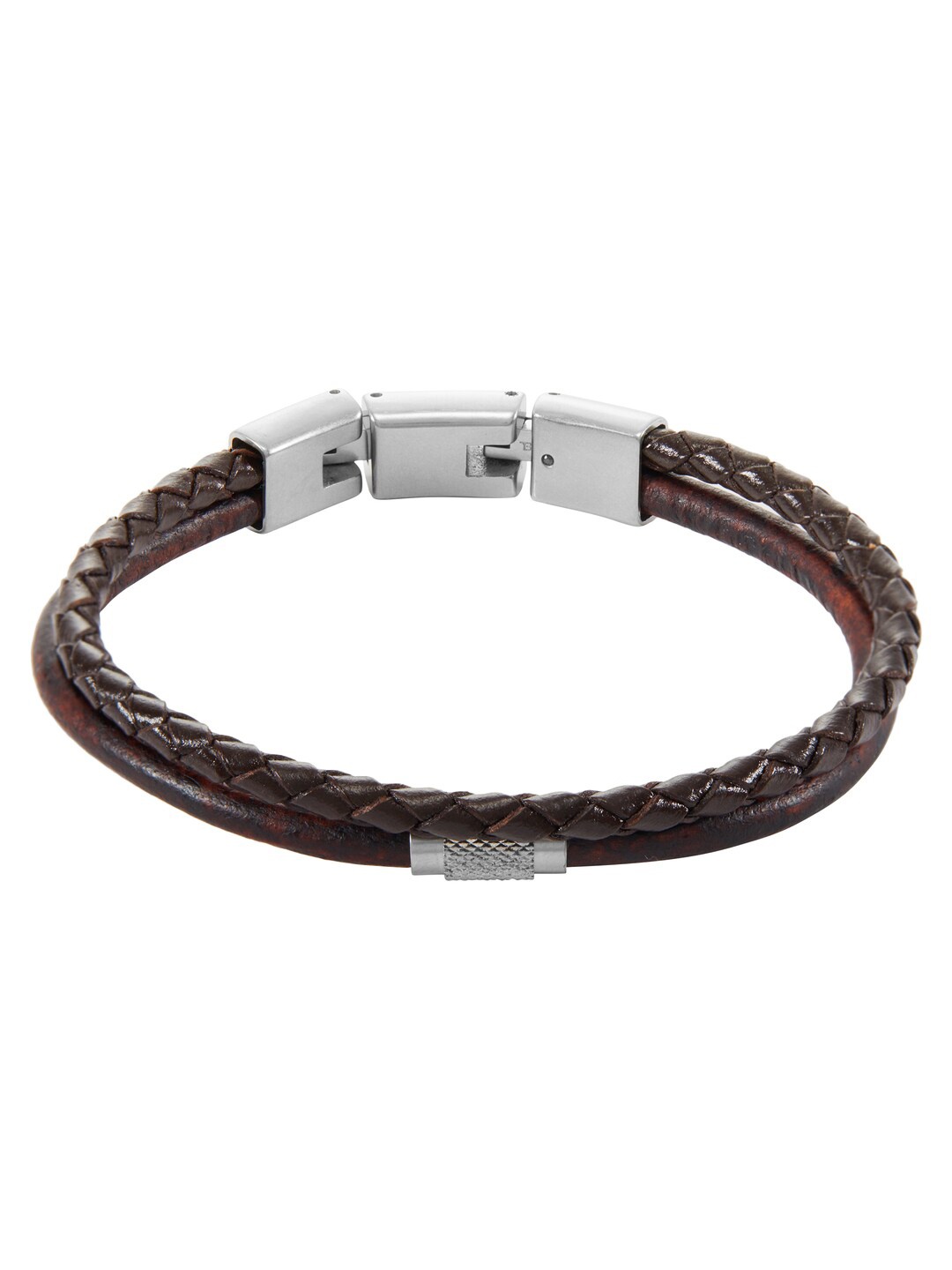 

Fossil Men Leather Multistrand Bracelet, Brown