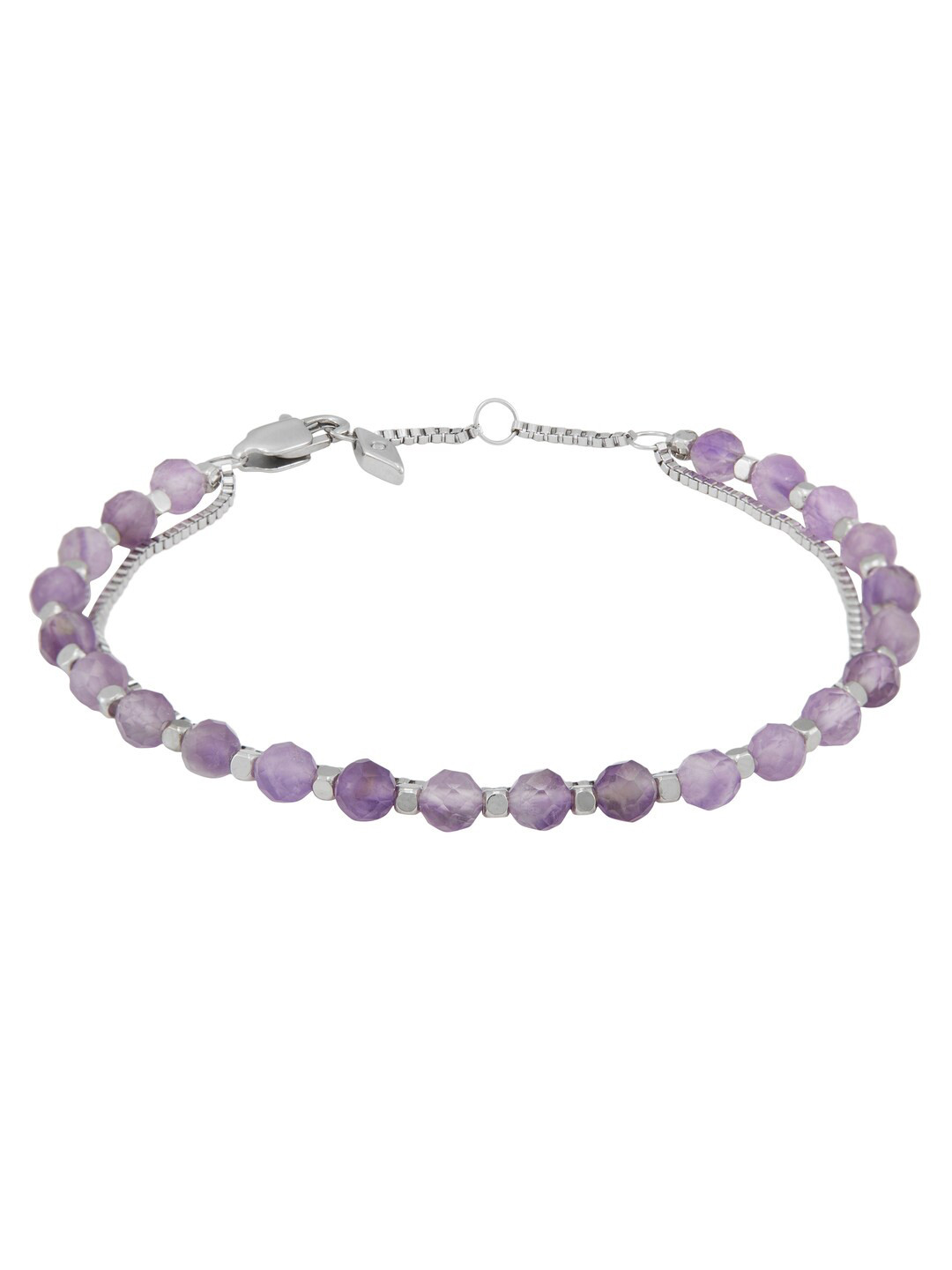 

Fossil Stainless Steel Beaded Wraparound Bracelet, Silver