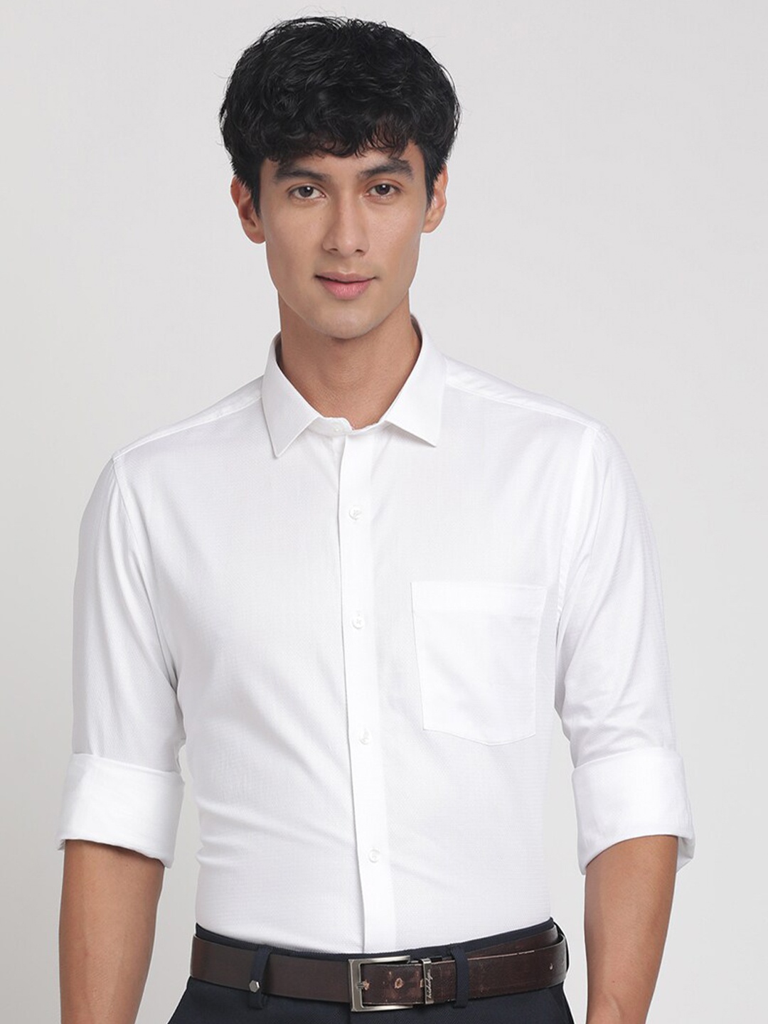 

Turtle Standard Slim Fit Cotton Opaque Formal Shirt, White