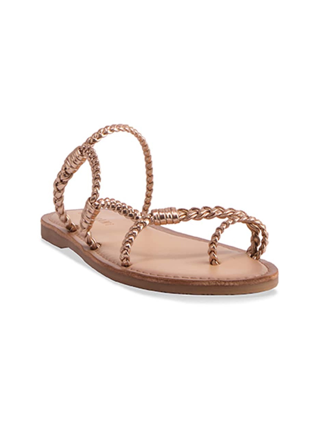 

ERIDANI Textured One Toe Flats, Rose gold