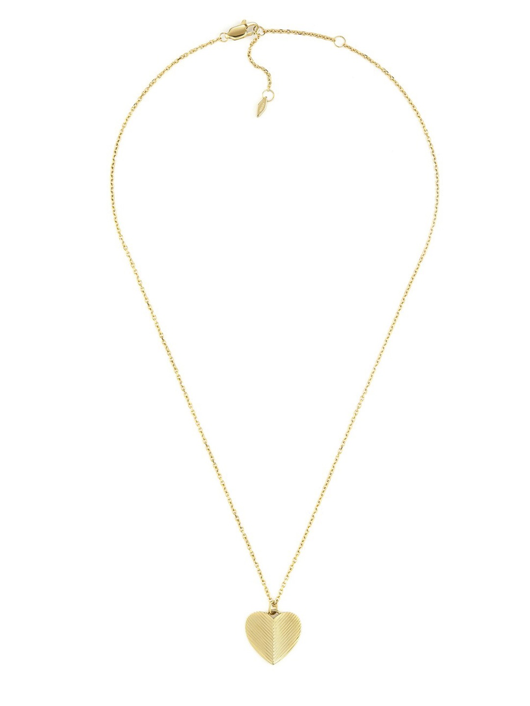 

Fossil Heart Shaped Pendant With Minimal Chain, Gold