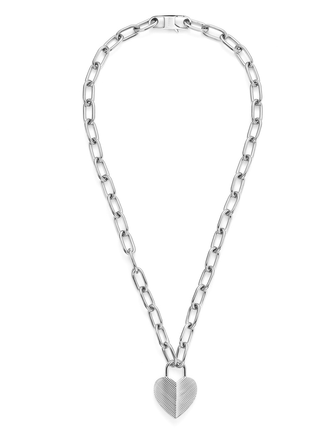 

Fossil Heart Shaped Pendant With Minimal Chain, Silver