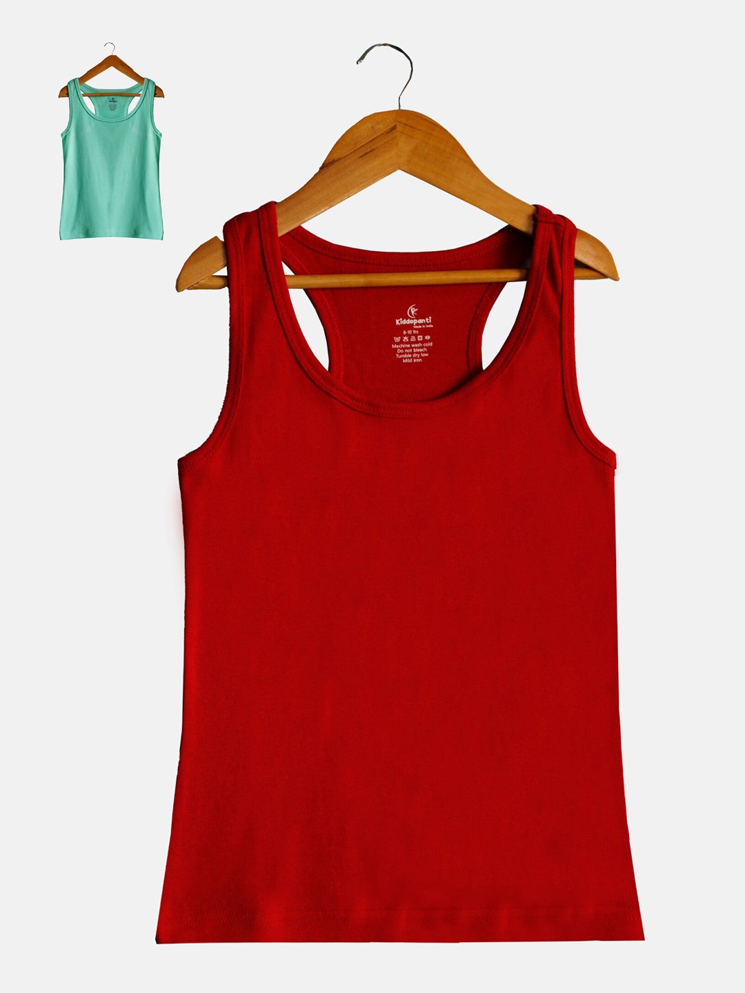 

KiddoPanti Girls Pack Of 2 Racer Back Cotton Innerwear Vests, Red