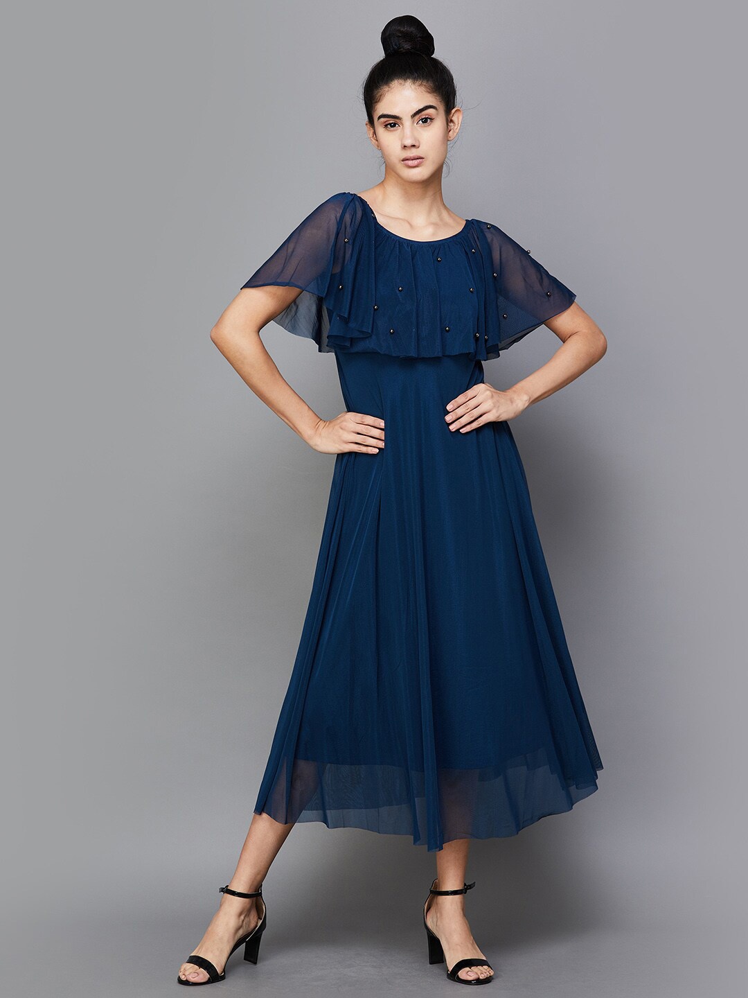 

CODE by Lifestyle Embellished Off-Shoulder A-Line Dress, Teal