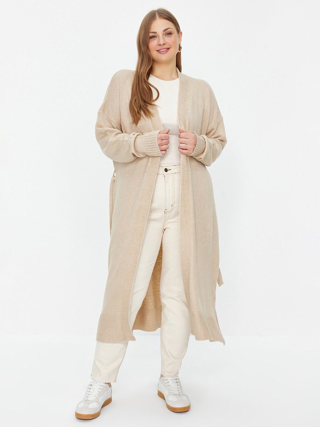 

Trendyol Ribbed Longline Sweaters, Beige