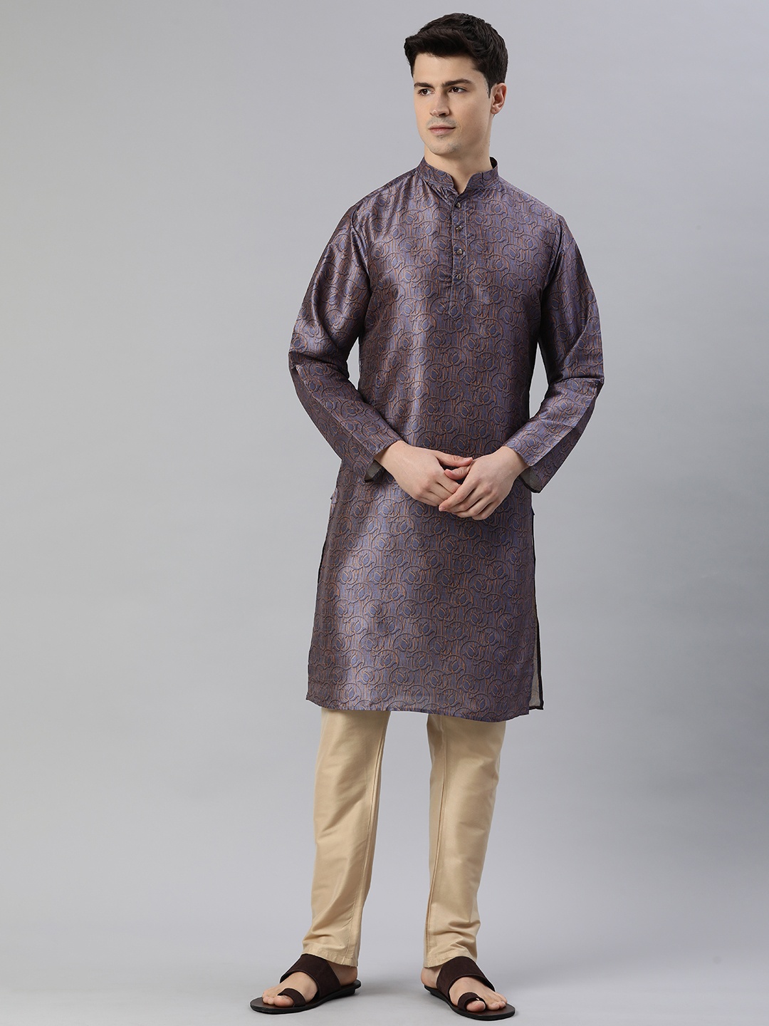 

Majestic Man Men Ethnic Motifs Printed Kurta, Purple