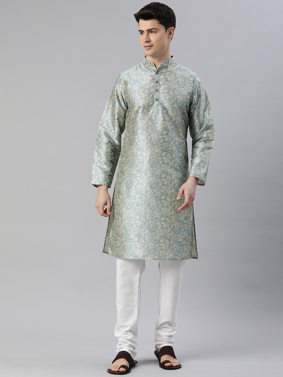 

Majestic Man Men Floral Printed Kurta, Green