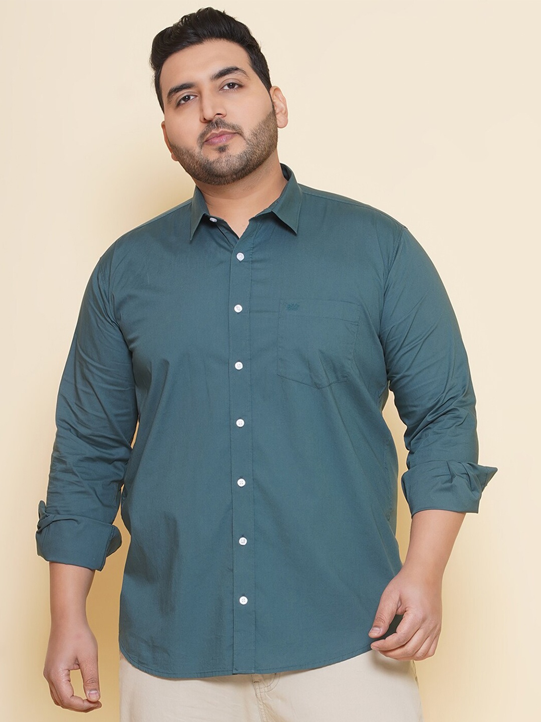 

John Pride Plus Size Casual Shirt, Green