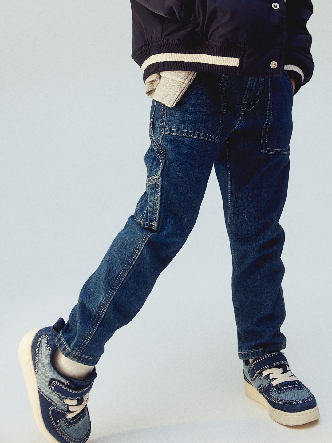 

H&M Boys Carpenter Denim Trousers, Navy blue