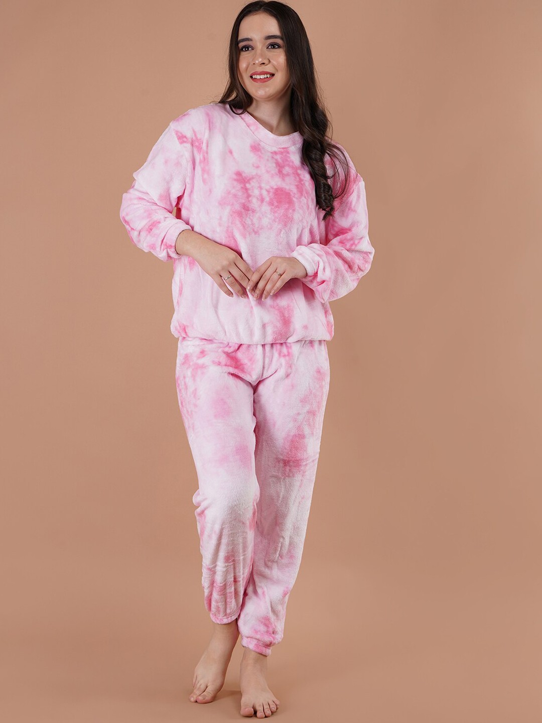 

Lugo Tie and Dye Night suit, Pink