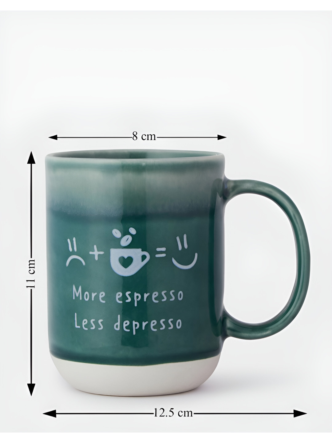 

Fabindia Green & White Text or Slogans Printed Ceramic Glossy Mug 330 ml