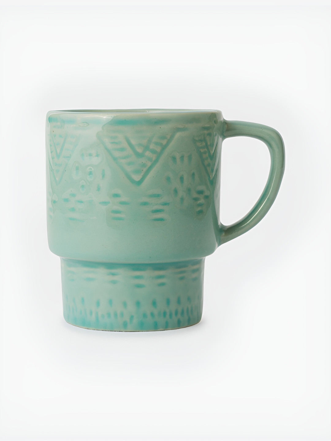 

Fabindia Green Textured Ceramic Matte Mug Cups And Mugs 280ml