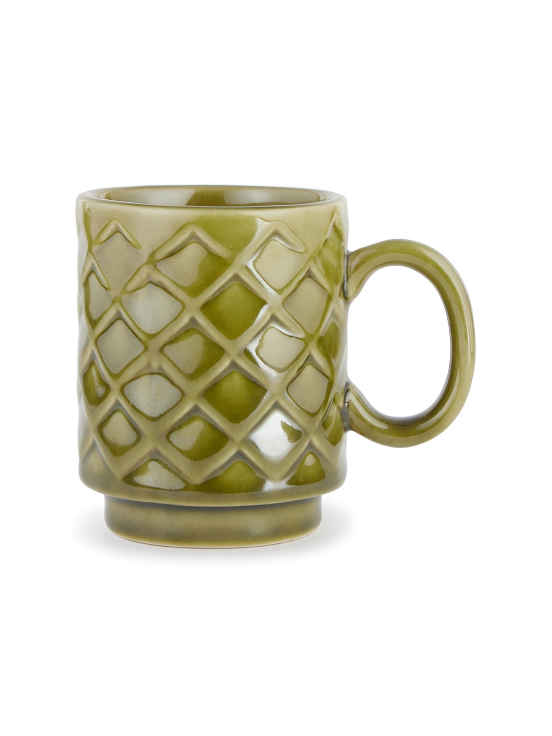 

Fabindia Green 2 Pieces Textured Ceramic Matte Mugs 280 ml