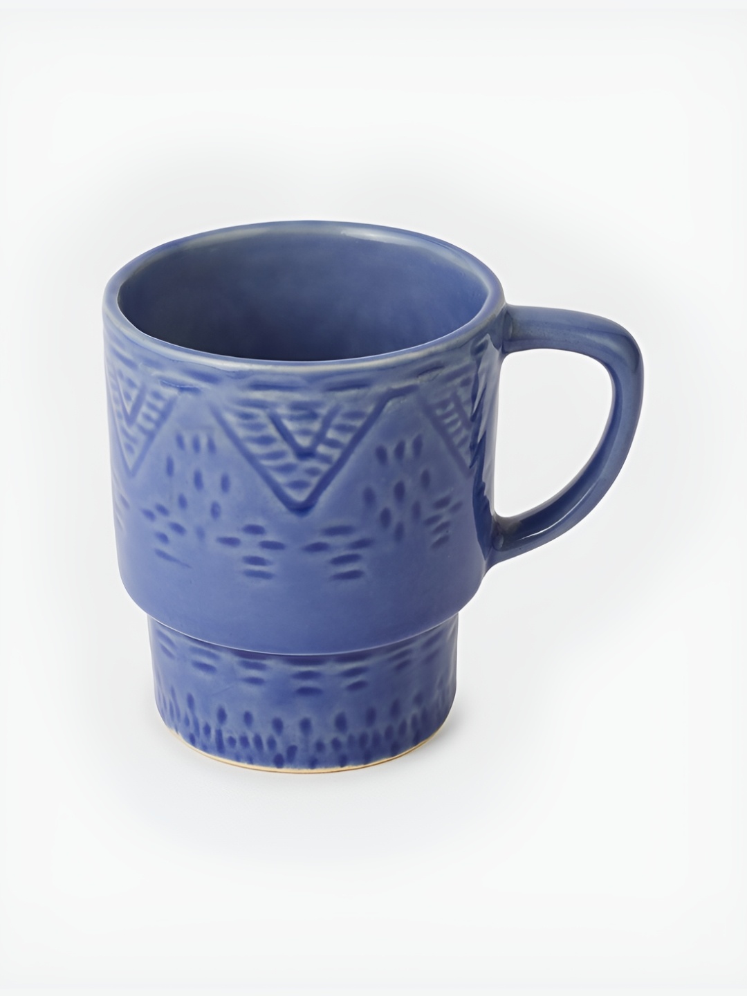

Fabindia Blue Printed Ceramic Matte Mug 280 ml